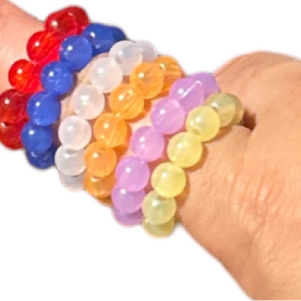 3 FOR $20 HANDCRAFTED (6) Kids Colourful Beaded Rings